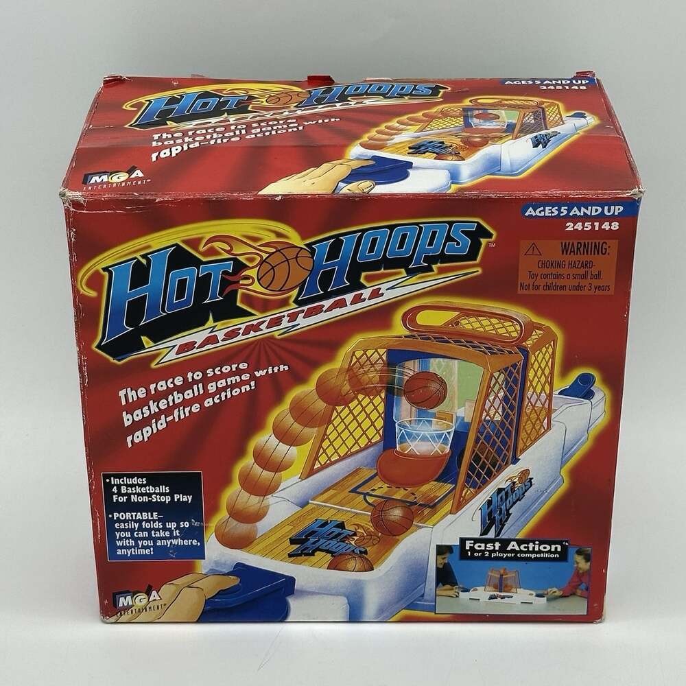 Vintage Hot Hoops Basketball Game Y2K MGA 2000 - INCOMPLETE with 1 Ball and Box